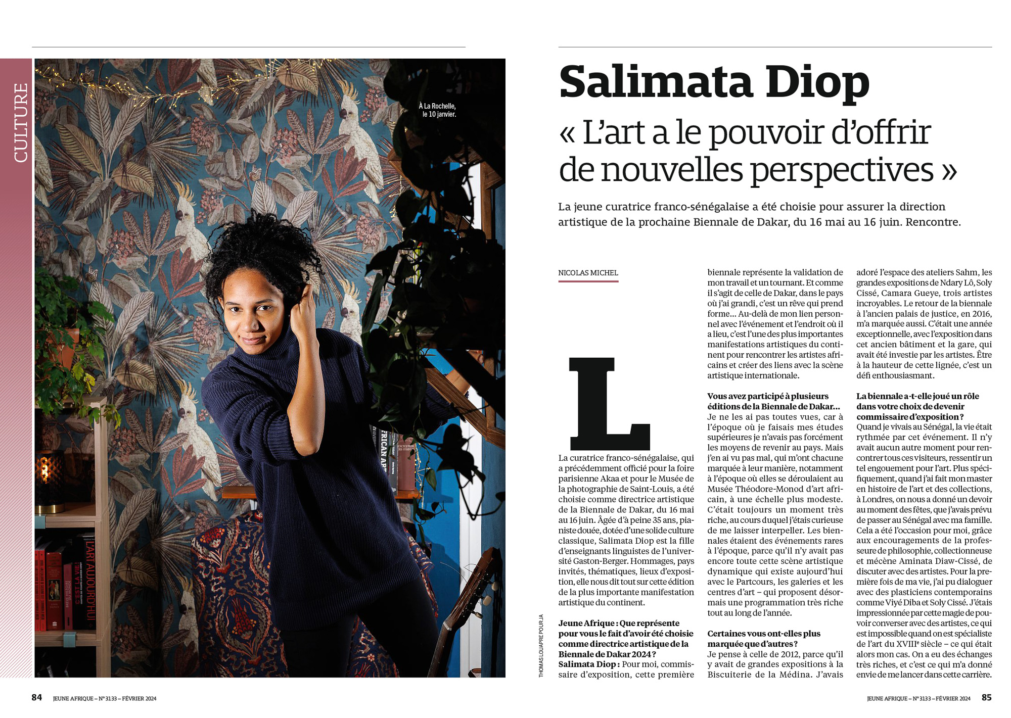 Portrait de Salimata Diop pour Jeune Afrique Thomas Louapre photographe